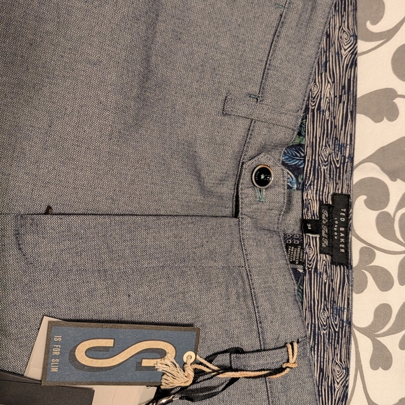 Ted Baker Blue Textured Trousers - Picture 2 of 4